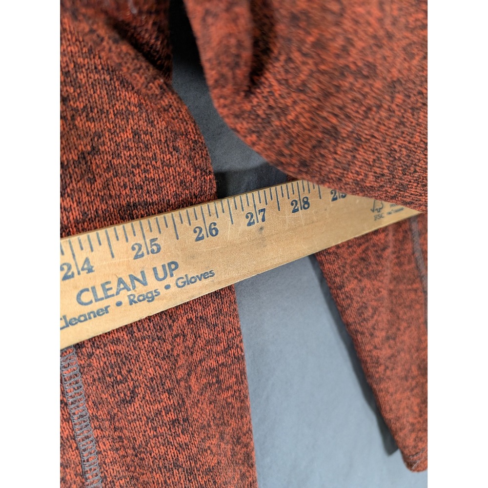 Eddie Bauer Mens XL Quarter Zip Pullover Sweater Fleece Lined Red Marled Heather - Picture 5 of 7
